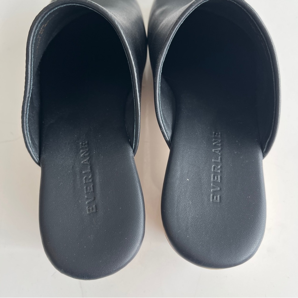 Everlane black leather clog wooden heel size 6.5 - Picture 3 of 8